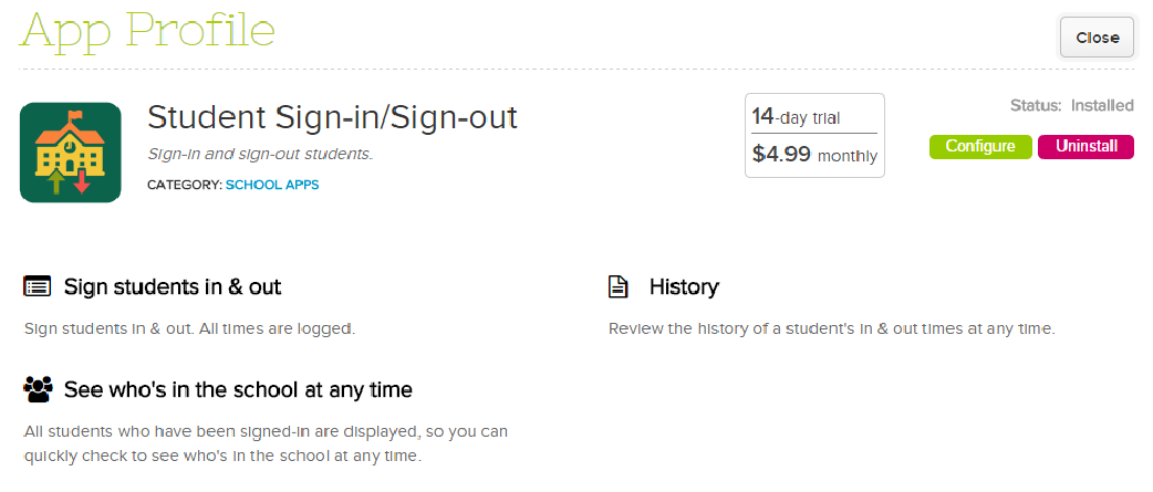 Updated Student Sign-In / Sign Out App